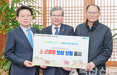 왼쪽부터 농협금융지주 김광수 회장, 농협손해보험 오병관 사장, 농협축산경제 김태환 대표.