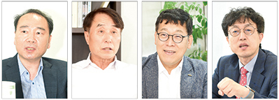 이제용 과장 / 하태식 회장 / 정현규 소장 / 조호성 교수
